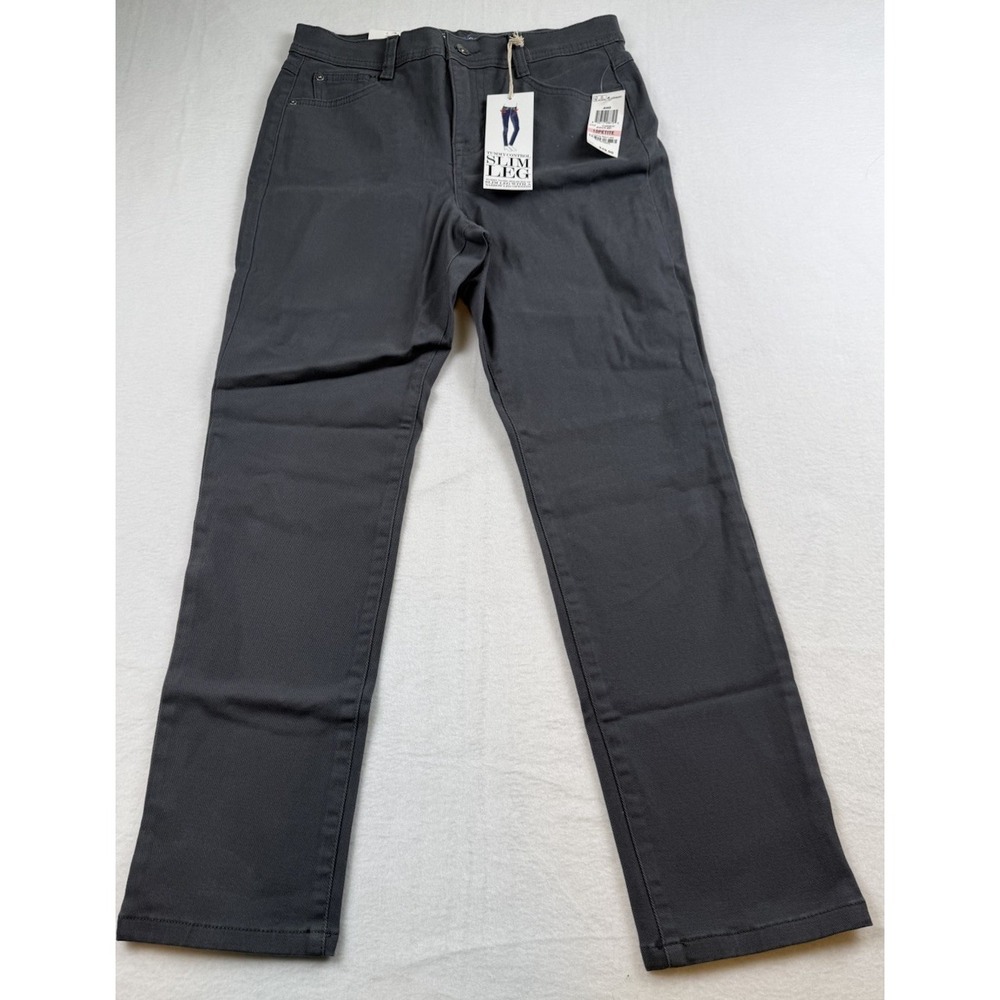 Style & Co 10P 10 Petite Gray Slim Leg Denim Jeans Tummy Control NWT